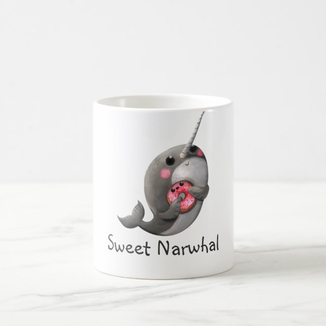 Shy Narwhal with Doughnut Coffee Mug (Center)