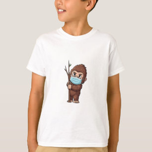 Shy Sasquatch Face Mask Kids T-Shirt