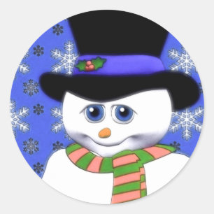 Shy Snowman Holiday Stickers