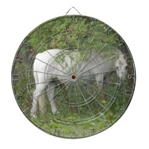 Shy White Horse Dart Board