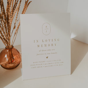 SHYLAH Gold Cream Loving Memory Wedding Memorial Pedestal Sign