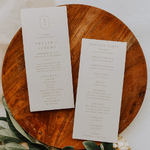 SHYLAH Gold Cream Monogram Vintage Simple Wedding Program