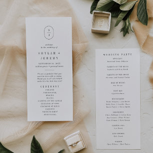 SHYLAH Simple Boho Modern Unique Monogram Wedding Program