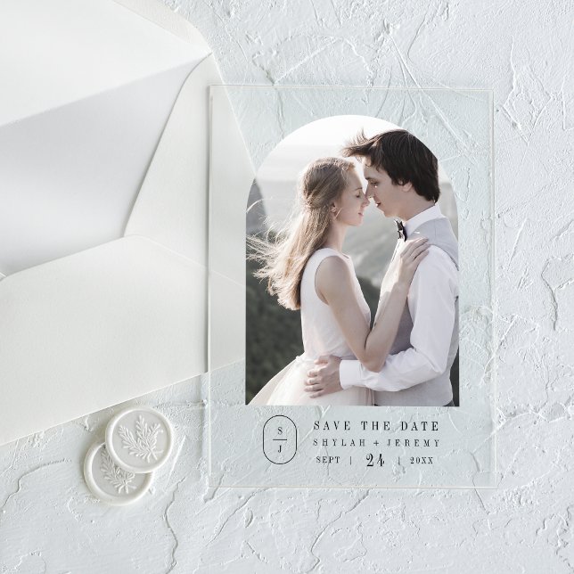 SHYLAH Simple Boho Monogram Wedding Save The Date Acrylic Invitations (SHYLAH Simple Boho Monogram Wedding Save The Date Acrylic Invitations)