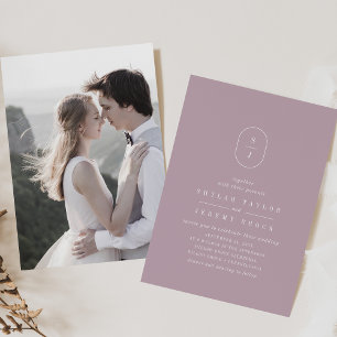 SHYLAH Simple Lilac Modern Purple Photo Wedding Invitation