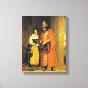 Shylock and Jessica from 'The Merchant of Venice', Canvas Print
