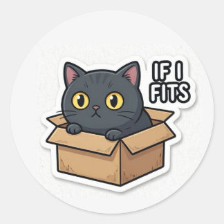 Si ça rentre je m'assois Autocollant Chat Drôle Mè