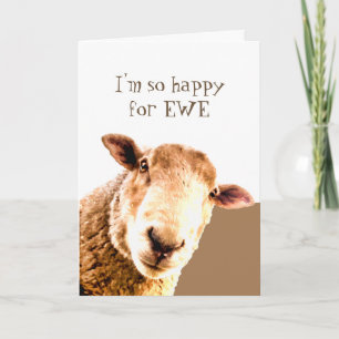 Si heureux pour vous Félicitations Carte de brebis