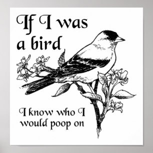 Si j'étais un oiseau Affiche drôle