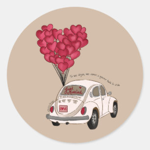Si Nos Dejan Just Married Classic Round Sticker