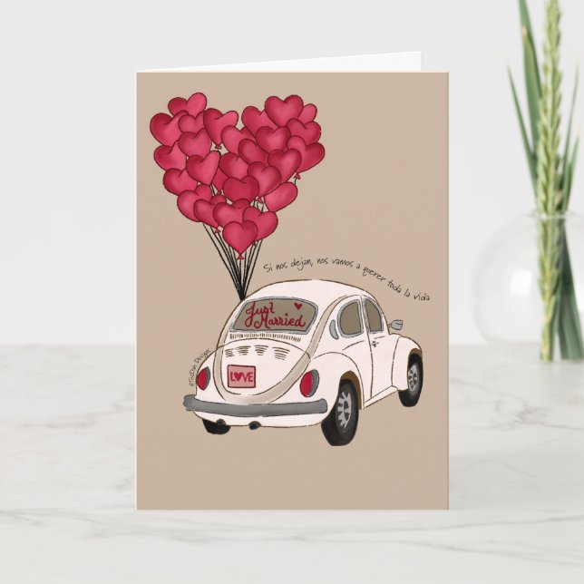 Si Nos Dejan | Just Married Holiday Card (Front)