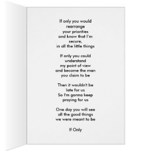 "Si seulement" carte d'expression