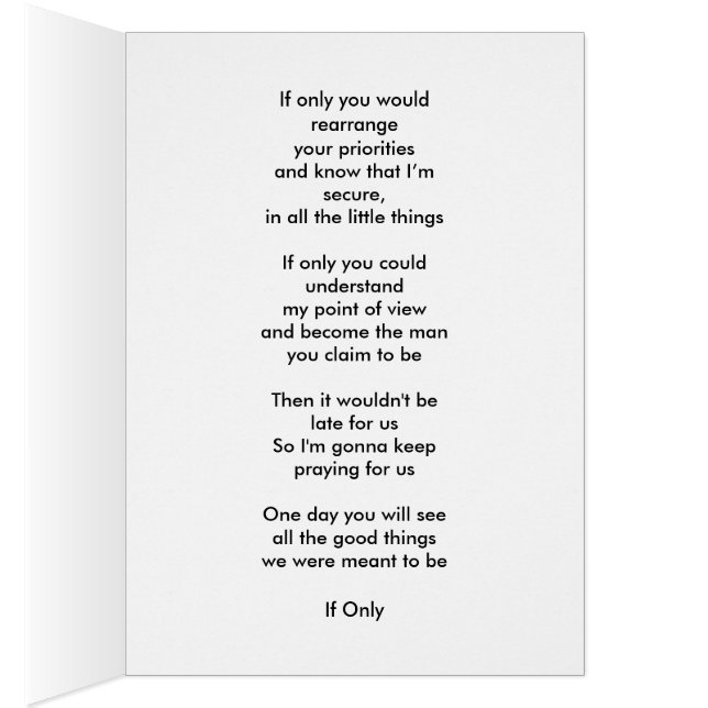 "Si seulement" carte d'expression (Intérieur (Droit))