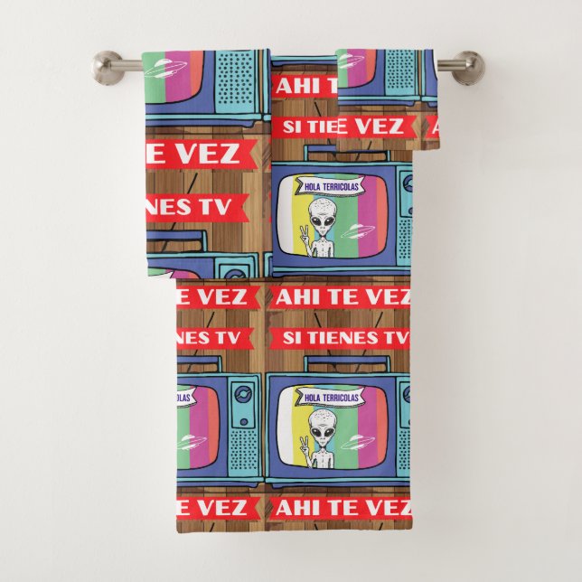 si tienes tv ahi te vez drawstring bag bath towel set (Insitu)