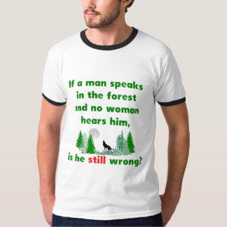 Si un homme parle dans le T-shirt de plaisanterie