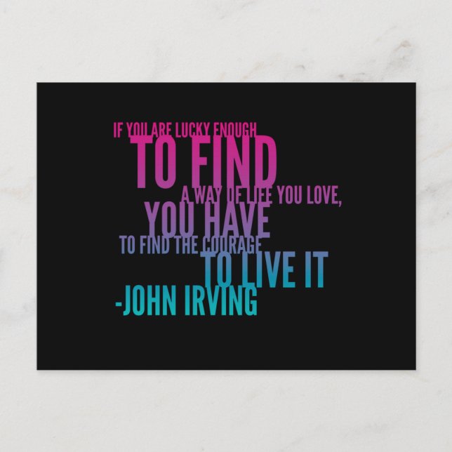 Si Vous Avez De La Chance John Irving Citer Carte  (Devant)
