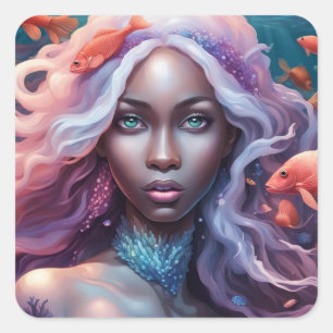 Sia Mia - Mermaid Series Art Collection  Square Sticker