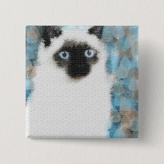 Siamese 2 Inch Square Button (Front)