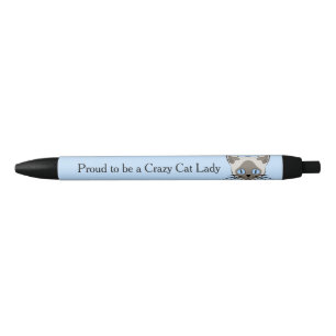 Siamese Blue Eyed Cat Face Dark on Light Graphic Black Ink Pen