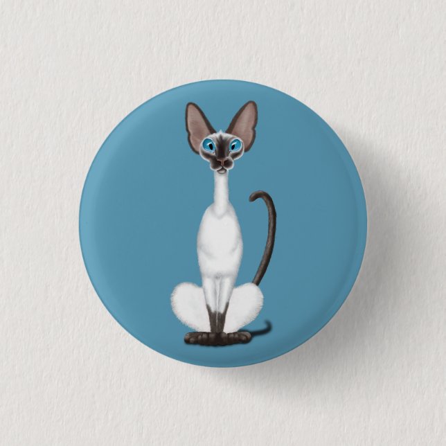 Siamese Cat 1 Inch Round Button (Front)
