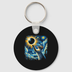 Siamese Cat 2024 Van Gogh Starry Night Siamese Cat Keychain
