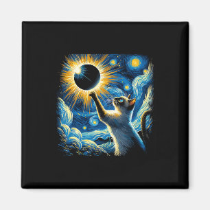 Siamese Cat 2024 Van Gogh Starry Night Siamese Cat Magnet