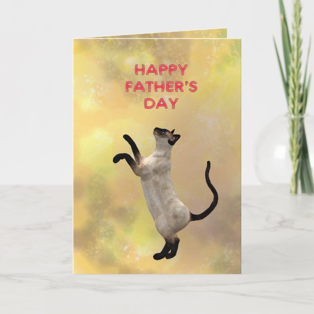 Siamese cat and Father's day Card (Front)