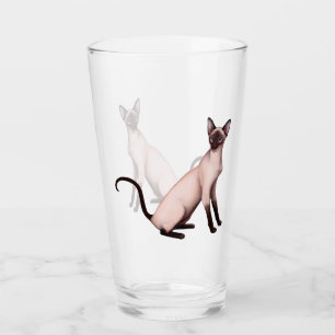 Siamese Cat Art Tumbler Drinking Glass