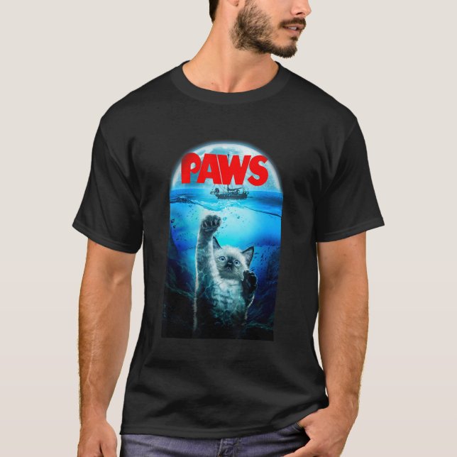 , Siamese Cat as Monster from Deep Terrorize Ship T-Shirt (Front)