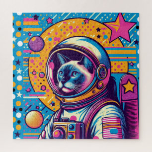 SIAMESE CAT-ASTRONAUT 6 JIGSAW PUZZLE