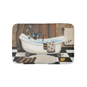 Siamese Cat Bath by Bihrle Bath Mat