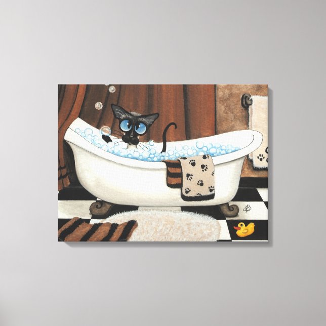 Siamese Cat Bathroom ArT by BiHrLe Canvas Print (Front)