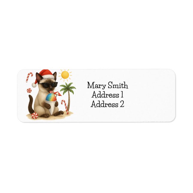 Siamese Cat Beach thème pour Noël en juillet (Devant)