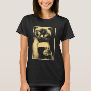 Siamese Cat Beer Drinking Humour St Patricks Day F T-Shirt