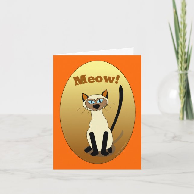 Siamese Cat Birthday Card (Front)