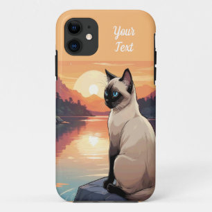Siamese Cat by Lake iPhone 11 Case