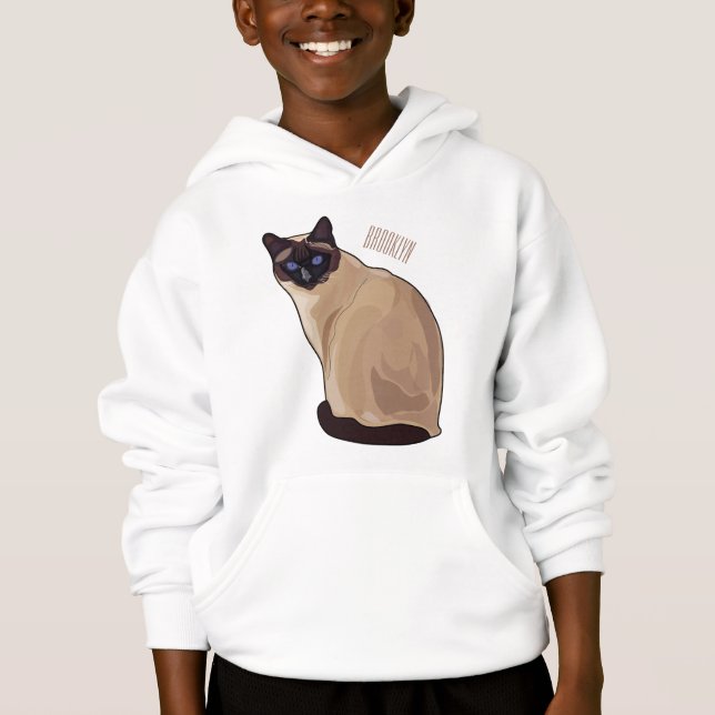 Siamese cat cartoon illustration  (Front)