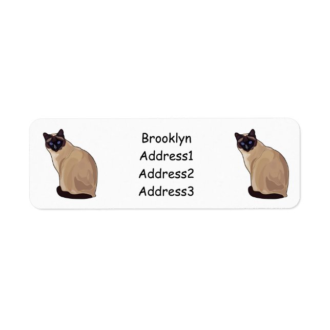 Siamese cat cartoon illustration (Front)