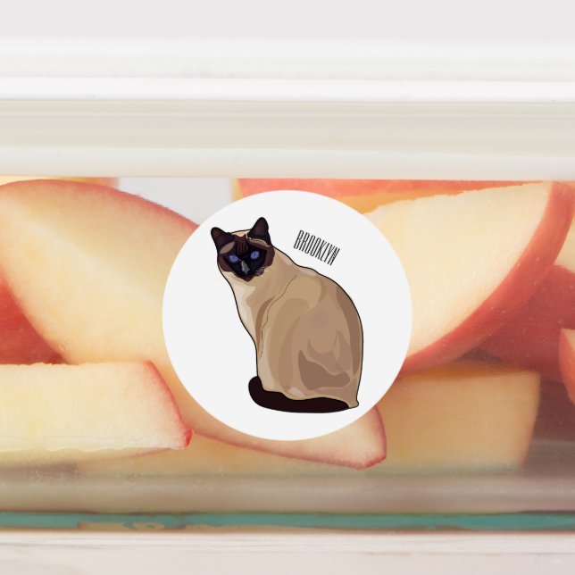 Siamese cat cartoon illustration  (Affixed)