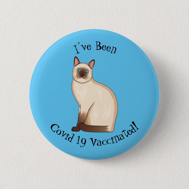 Siamese cat cartoon illustration  2 inch round button (Front)