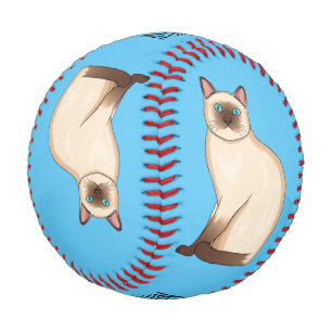 Siamese cat cartoon illustration baseball