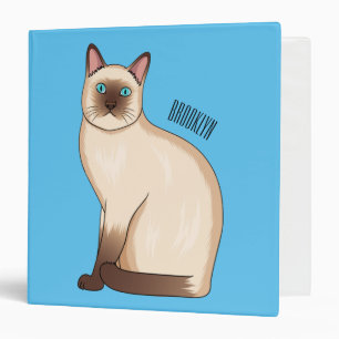 Siamese cat cartoon illustration binder