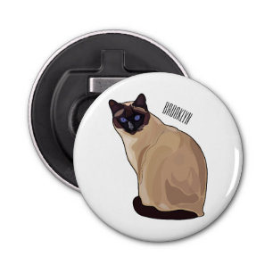 Siamese cat cartoon illustration bottle opener