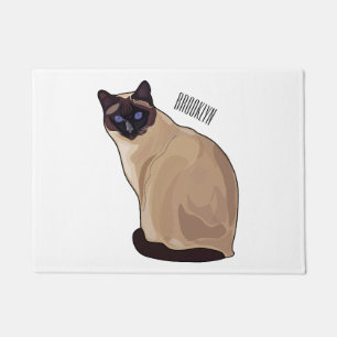 Siamese cat cartoon illustration  doormat