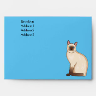 Siamese cat cartoon illustration  envelope