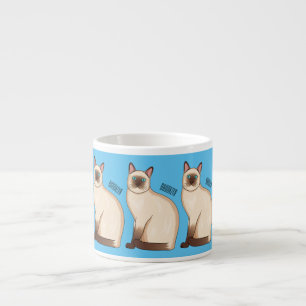 Siamese cat cartoon illustration espresso cup