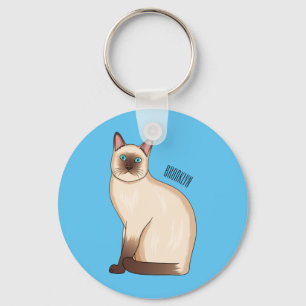 Siamese cat cartoon illustration keychain