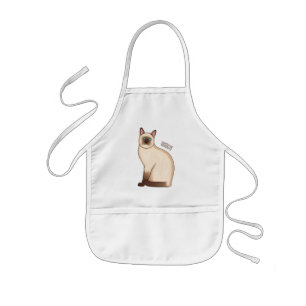 Siamese cat cartoon illustration kids apron