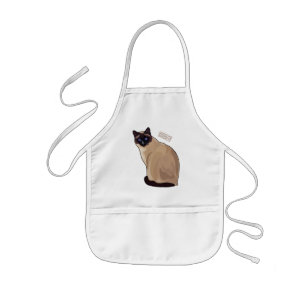 Siamese cat cartoon illustration  kids apron