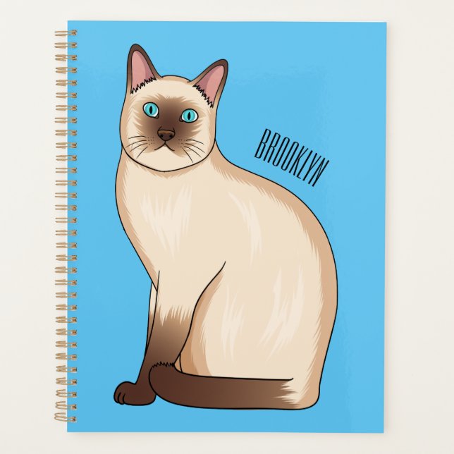 Siamese cat cartoon illustration planner (Front)